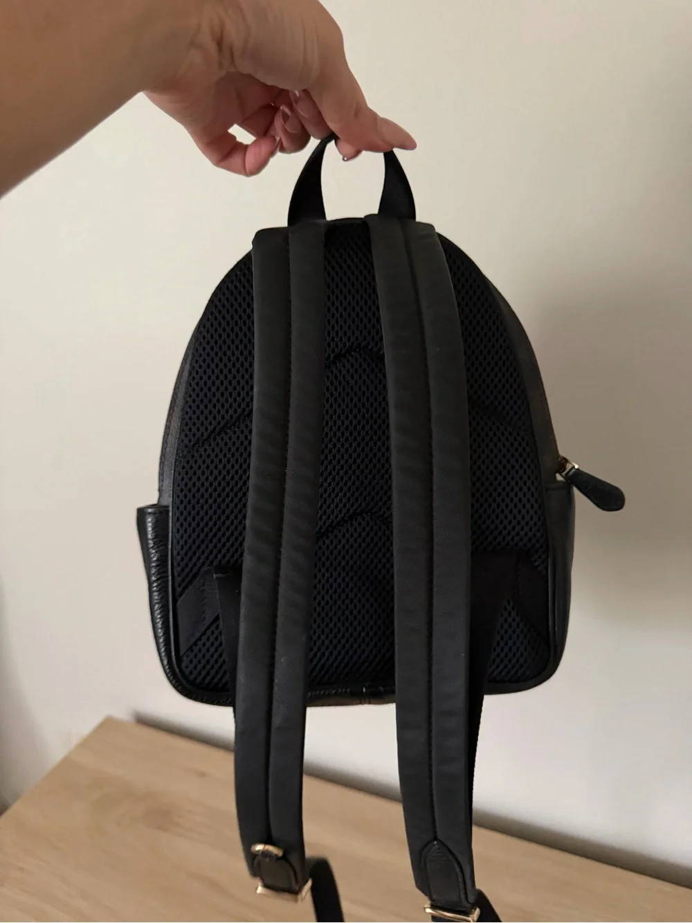 Coach Mini Backpack in Brown and Black with Gold Hardware